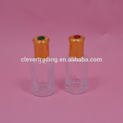 10ml octagonal-shaped roller ball bottles essential oil/hair oil glass bottle